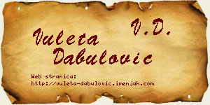 Vuleta Dabulović vizit kartica